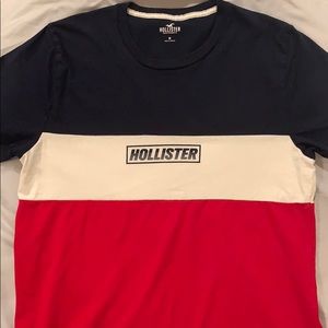 Medium Hollister red white and blue t shirt